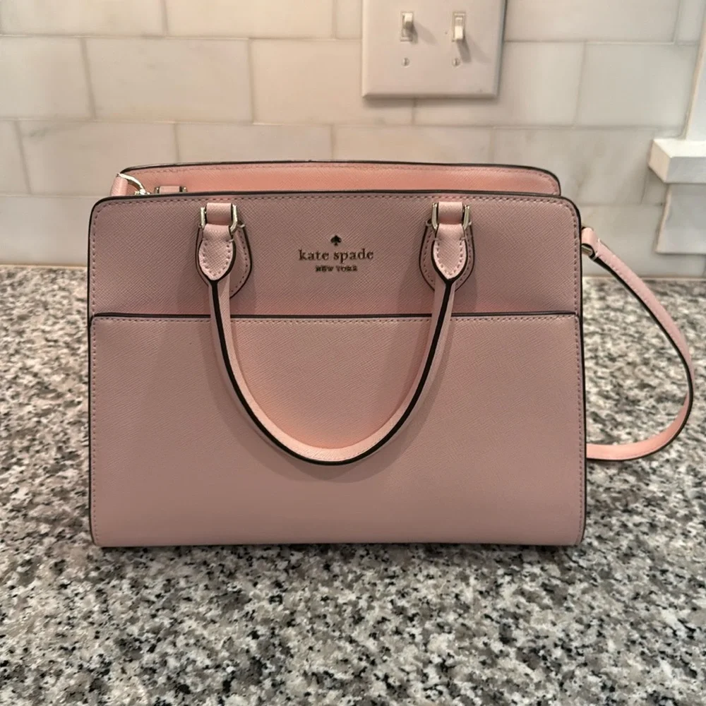 Kate Spade Blush Pink Saffiano Leather Crossbody Satchel - Picture 2 of 5
